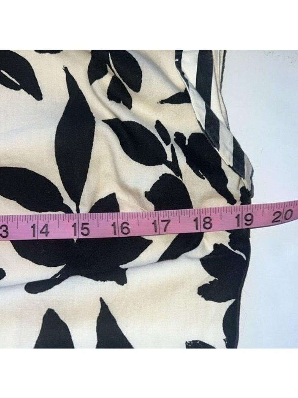 Zoe & Claire Midi Dress Womens M Black Cream Floral Striped Tie Waist - Picture 8 of 14